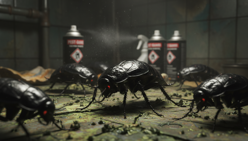 découvrez comment l'usage excessif d'insecticides entraîne l'apparition de blattes résistantes, appelées "super-blattes", et les mécanismes derrière cette résistance.